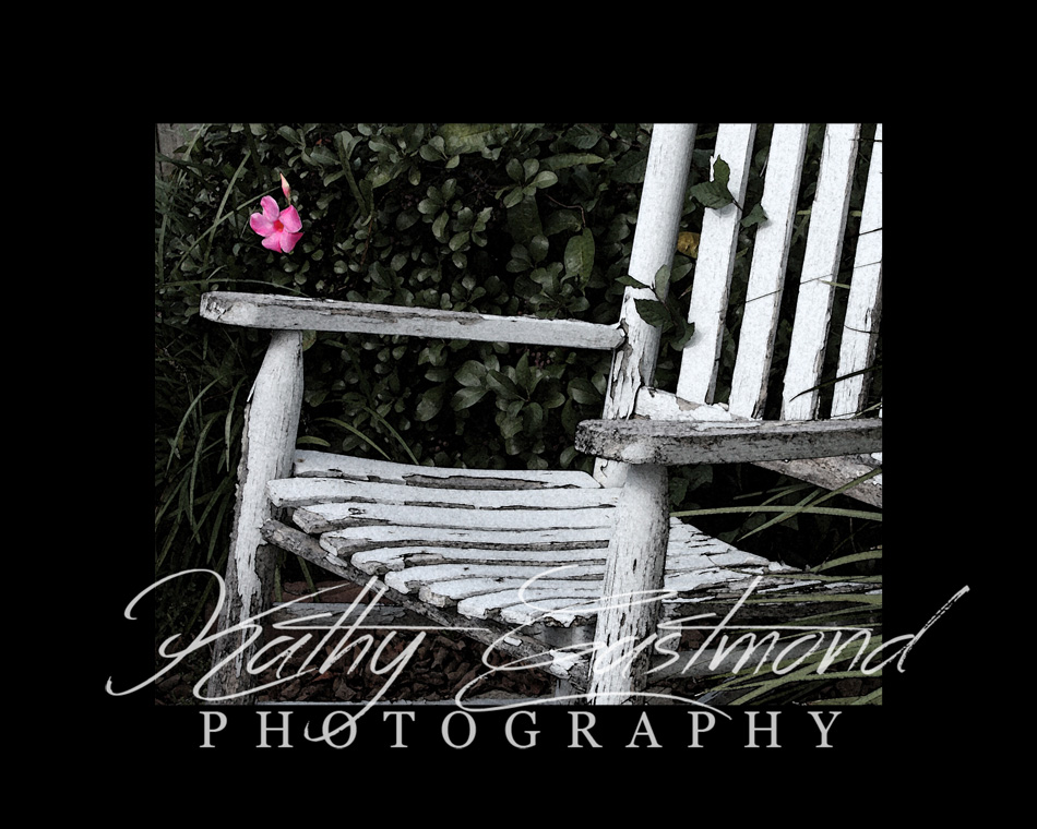 "Rocking Chair" 5x7 print mounted on a black 8x10 acid-free matte for $25 with free shipping within the U.S.  (Kathy Eastmond's signature will replace the copyright  logo )