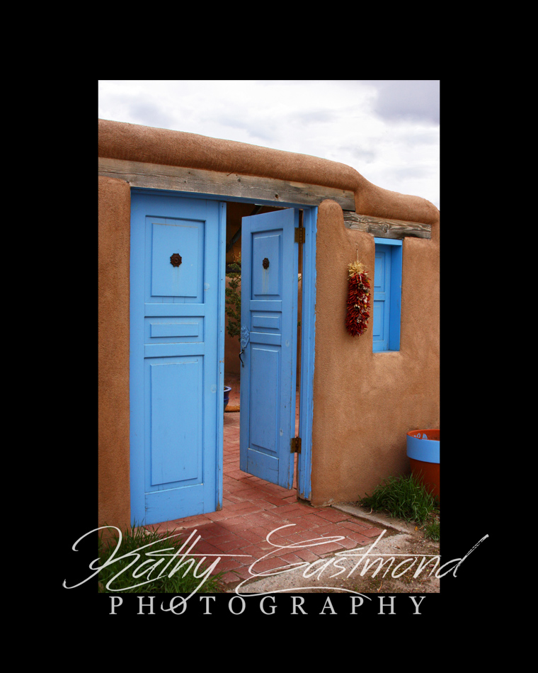 "Blue Door" 5x7 print mounted on a black 8x10 acid-free matte for $25 with free shipping within the U.S.  (Kathy Eastmond's signature will replace the copyright  logo )