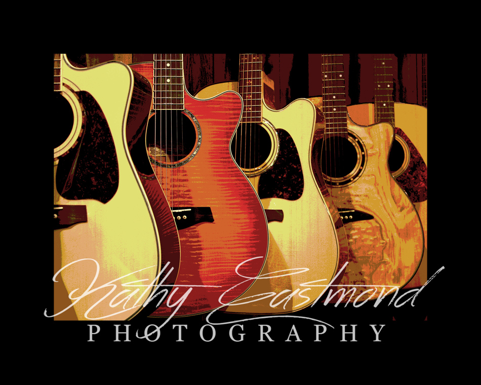"Guitars" 5x7 print mounted on a black 8x10 acid-free matte for $25 with free shipping within the U.S.  (Kathy Eastmond's signature will replace the copyright  logo )